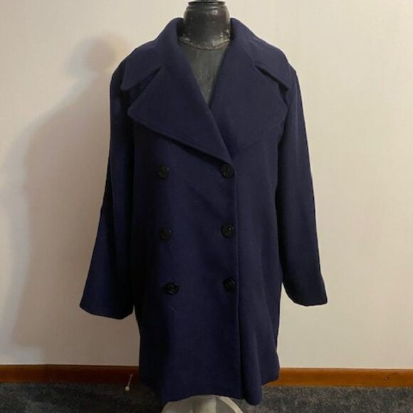 Jessica London Navy Blue wool mixed coat, size 14T - Picture 1 of 3